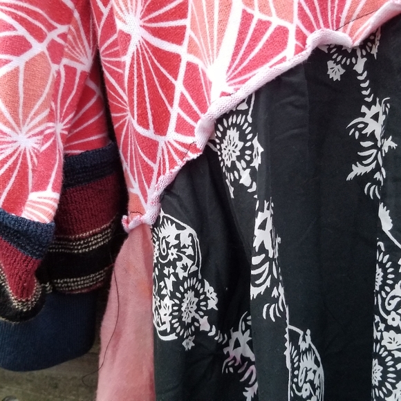 Boho Patchwork Lightweight SweaterJacket Upcycled - Picture 7 of 8